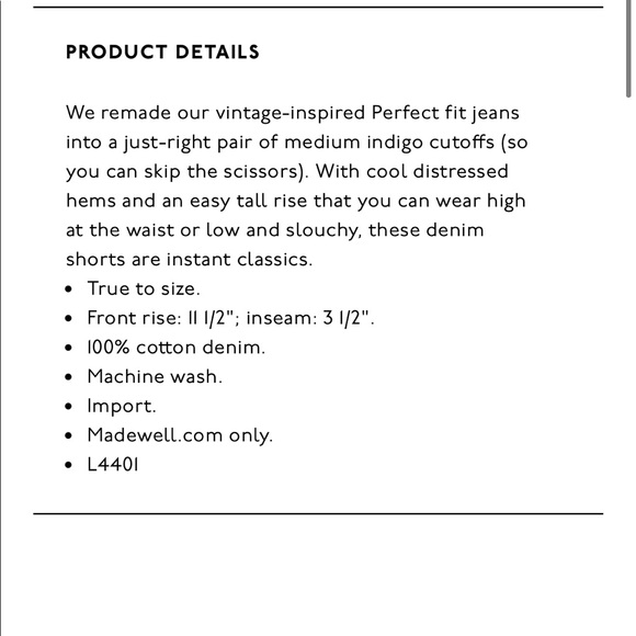 NEW • Madewell • The Perfect Jean Shorts Dayna 25 - Picture 4 of 7